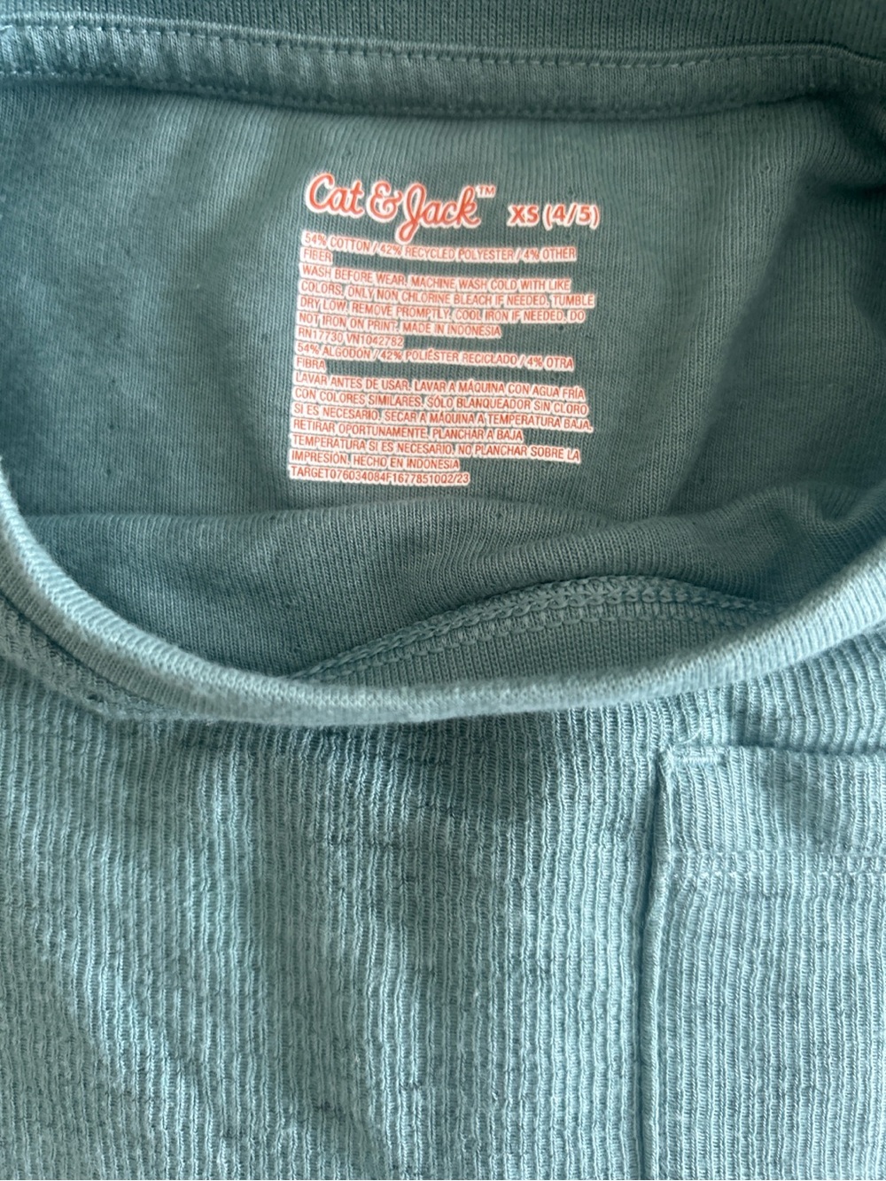 Cat & Jack Teal Ribbed Knit Tee